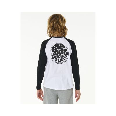4. RIP CURL Wettie Icon Ls Tee -Boy White