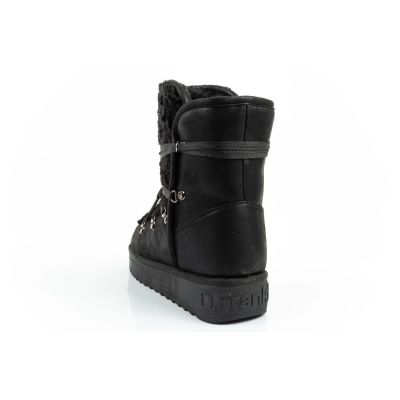 5. D.Franklin Damen Winter Schneestiefel, modisches Fellfutter, schwarz hoch