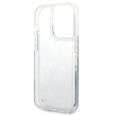 7. Guess GUHCP14LLFLSN iPhone 14 Pro 6.1" grün/grüne Hardcase Flower Liquid Glitter