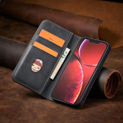 10. Magnet Fancy Case Hülle für iPhone 14 Pro Flip Cover Wallet Ständer schwarz