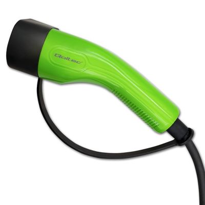 10. Qoltec 52467 Mobiles Ladegerät für Elektroautos (EV) mit 2-in-1-Anschluss Typ 2 | 11 kW | 3 Phasen | CEE 5-PIN | LCD | Tragbar | Wandsteckdose | 5 m