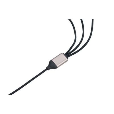 3. TROIKA DREIZACK PRO USB-Kabel 1,2 m USB-C/Micro-USB-A/Lightning 100 W Schwarz, Grau