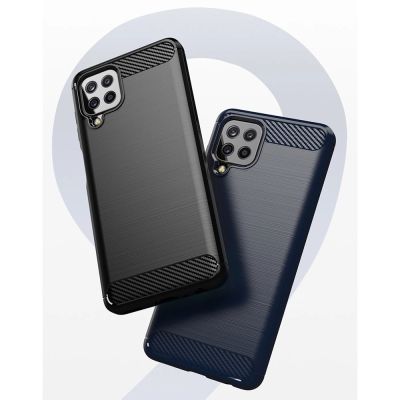 3. Carbon Case Flexibel Handyhülle TPU Schutzhülle für Samsung Galaxy A22 4G schwarz