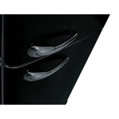 9. Ravanson LKK-250RB 250l Retro-Kühlschrank | LED-Beleuchtung | Vintage-Stil | 545 x 585 x 182 mm | Schwarz