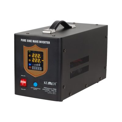 2. KEMOT PROsinus-1000 Notstromversorgung, reiner Sinuswellenwandler mit Ladefunktion, 12 V/230 V, 1000 VA/700 W – Schwarz