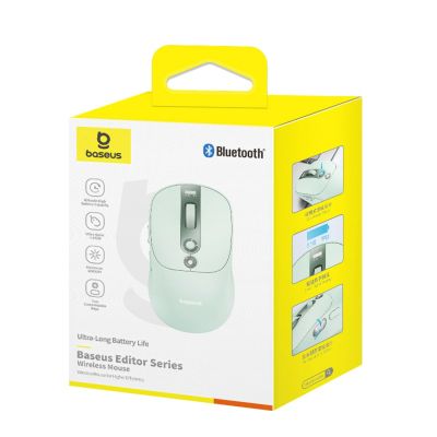 10. Baseus Editor Kabellose Computermaus mit 800-mAh-Akku und Akkuanzeige – Grün