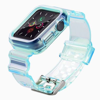 2. Silikonband Armband Armband Gehäuseband Lichtset Für Apple Watch 40mm - Blau