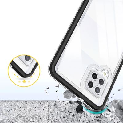 6. Klare 3in1 Hülle für Samsung Galaxy A42 5G Frame Gel Cover Schwarz