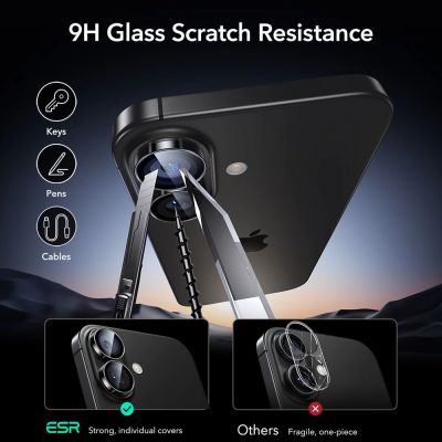 6. ESR Armorite Kameraabdeckung für iPhone 16 / 16 Plus / 17 - Schwarz