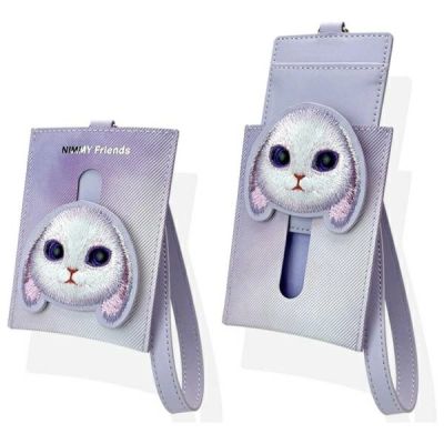 8. Nimmy Big Eyed Pet 2.0 Rabbit 3-in-1 Handytasche + Geldbörse + Tracker-Hülle, Lila