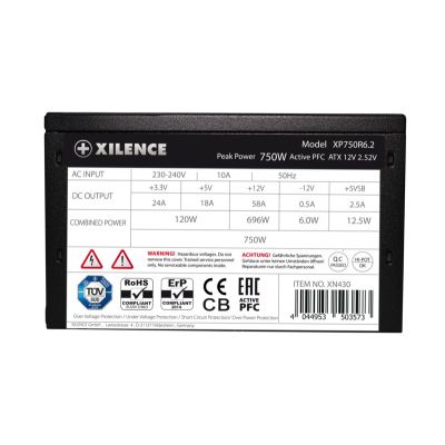 4. Xilence XP750R6.2 XN430 750W 20+4 Pin ATX Schwarzes Netzteil