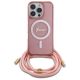 2. Guess Crossbody Cord Script MagSafe-Hülle für iPhone 16 Pro – Rosa
