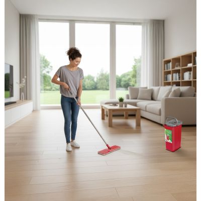 19. GREENBLUE FLACHMOP MIT EIMER UND MAXICLEAN AUSWÜRFMASCHINE + ZWEI HQ-MIKROFASER-KARTUSCHEN, FASSUNGSVERMÖGEN 8L GB870