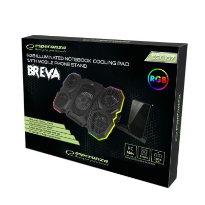 16. ESPERANZA Gaming-Kühlständer mit Handyhalterung RGB-LED BREVA EGC107