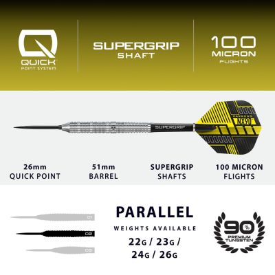 4. Harrows NX-90 Parallel QP 90 % Steeltip-Darts