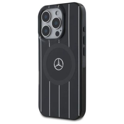 2. Mercedes MB Double Layer Crossed Lines MagSafe Hülle für iPhone 16 Pro – Schwarz