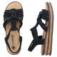 5. Schwarze Damen-Sandalen mit elastischem Riemen, Modell Rieker 62969-00