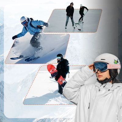 4. Qunature 10130003005 Skihelm mit Ohrenschützern Panda Snowboard für Kinder 54-58 cm - Weiß