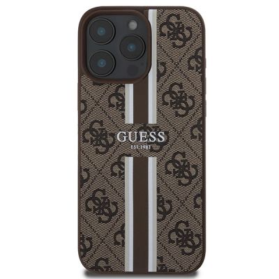 3. Guess 4G Printed Stripes MagSafe-Hülle für iPhone 16 Pro Max – braun