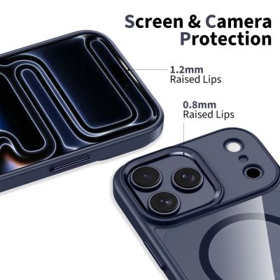 3. Tech-Protect MagMat MagSafe Hülle für iPhone 17 Pro Max – Transparent – ​​Marineblau
