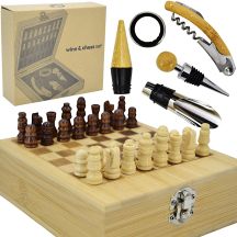 SCHACHSPIEL UND WEINACCESSOIRES-SET STAMINA