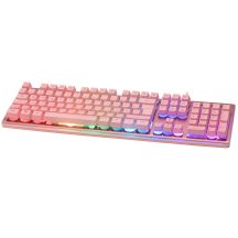 Deltaco Gaming GAM-021-RGB-P-DE USB-Tastatur QWERTZ Deutsch Pink