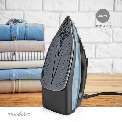 12. Nedis IRON2000 Trockenbügeleisen mit Keramikplatte, 2600 W, Blau