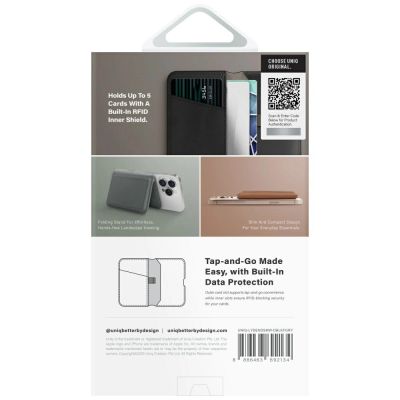 5. Uniq Lyden DS RFID Magnetische Geldbörse mit Telefonständer - Schwarz