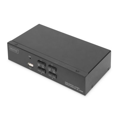 KVM-Switch, 4-Port, Einzeldisplay, 4K, HDMI