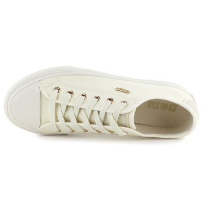 4. Beige Damen-Sneaker aus Textil, flach, Modell Big Star TT274004