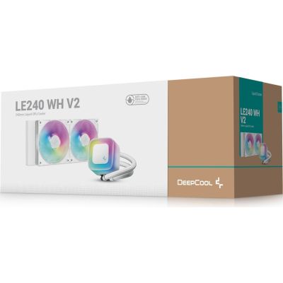 13. DeepCool LE240 WH V2 All-in-One-Flüssigkeitskühler für Prozessoren, 12 cm, Weiß, 1 Stück.