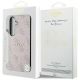 8. Guess 4G Collection Leder Metall Logo MagSafe Hülle für Samsung Galaxy S24 – Pink