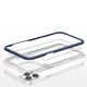 5. Klare 3-in-1-Hülle für iPhone 12 Pro, blauer Rahmen, Gel-Cover