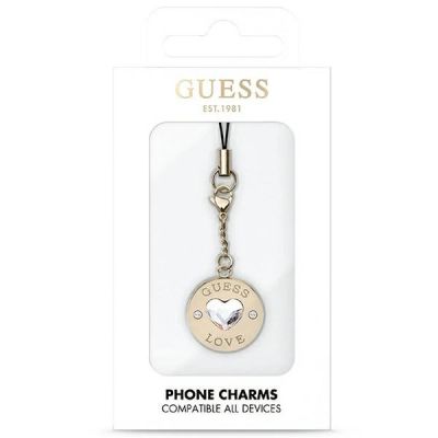 2. Guess Case GUCPMHGLD Handy-Anhänger mit Herz-Diamant-Anhänger und Strasssteinen