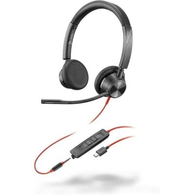 78. Poly Blackwire 3325 Stereo-Headset mit MS Teams-Zertifizierung, USB-C-Stecker, 3,5-mm-Klinkenstecker und USB-C/A-Adapter (8x222AA)