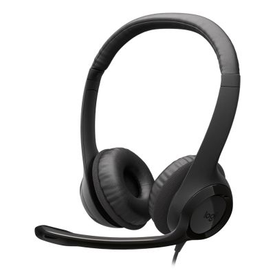 6. Logitech H390 USB-Headset mit Kabel und Kopfbügel für Anrufe und Musik, USB Typ-C, Schwarz