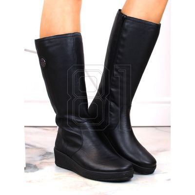 17. Rieker W RKR237B Wasserdichte Lederstiefel mit Lammwolle gefüttert
