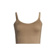 CASALL Damen-Glanz-Nahtloses Rippstrick-Top, grün