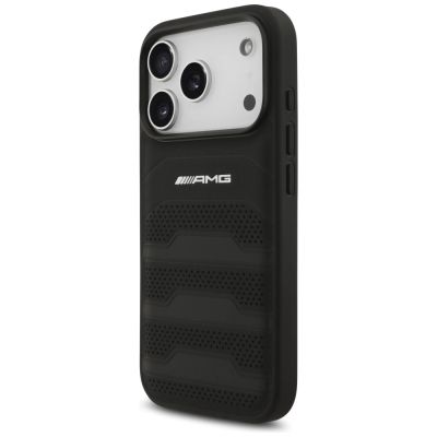 2. AMG Lederhülle mit geprägtem Linien-Logo für iPhone 17 Pro – Schwarz