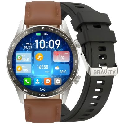 Smartwatch Gravity Silver 2 Armbänder GT10-8