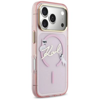 4. Karl Lagerfeld IML Choupettes Karl Script Logo MagSafe Hülle für iPhone 17 Pro Max - Pink