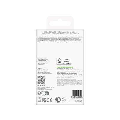 3. Puro 10W TPE USB-A - USB-C Kabel 2m - Weiß