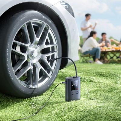 7. Baseus GoTrip VA1 Auto-Kompressor (150 PSI) mit 12-V-Netzteil – Dunkelgrau