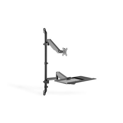 22. Einzelner, wandmontierter Monitorarm mit LCD-Bildschirm und Tastatur, max. 32 Zoll, max. 8 kg, neig- und schwenkbar