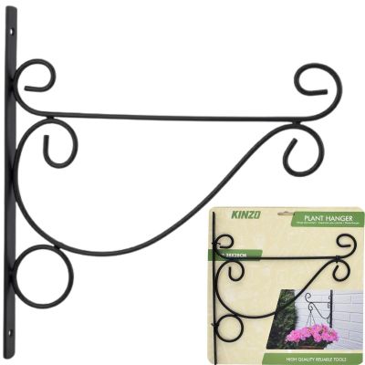Metall-Pflanzenampel, Spiralmuster, Ornament, Schwarz, 26 x 28 cm, Kinzo