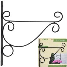 Metall-Pflanzenampel, Spiralmuster, Ornament, Schwarz, 26 x 28 cm, Kinzo