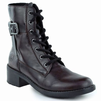 Damen-Ankle-Boots in Burgunderrot mit Schnalle, Rieker 75431-35
