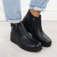 7. Gefütterte Damen-Ankle-Boots mit Absatz, schwarz, Sergio Leone BT25348-S