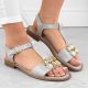 8. Bequeme Sandalen mit Zirkonen S.Barski W OLI261B silber