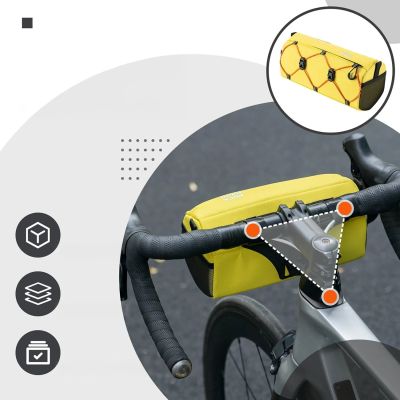 3. Rockbros 30110054006 Lenkertasche für Fahrräder, 2,2 l – Gelb